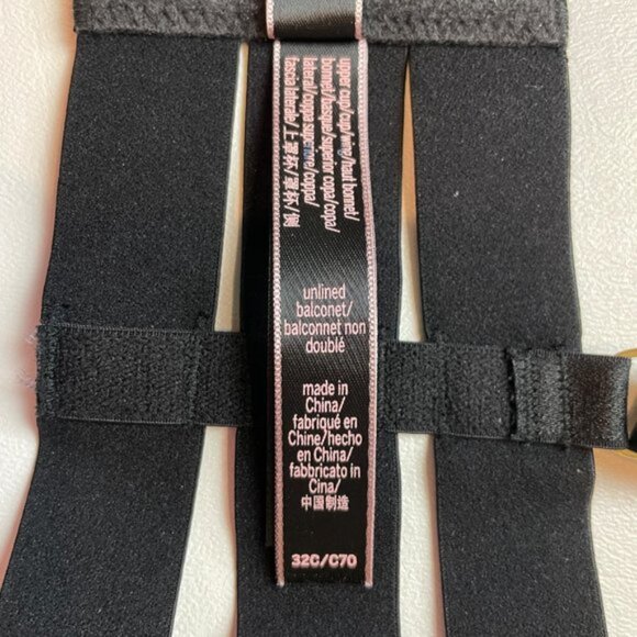 NWOT Victoria's Secret Bra 32C Unlined Balconet Strappy Banded Black B1436 - Picture 6 of 8